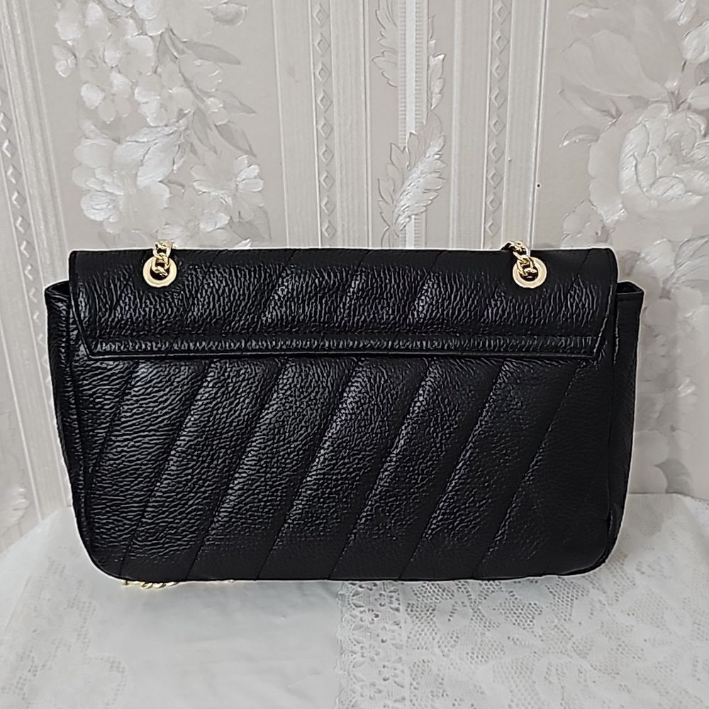 Anna Paola Crossbody Shoulder Genuine Leather Bag NWT Black - Picture 3 of 8